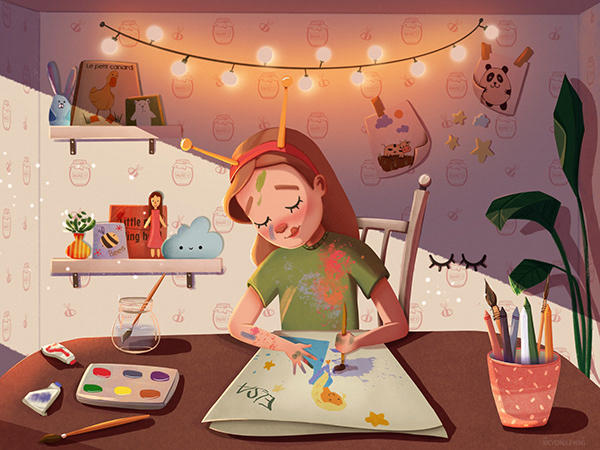 Romy et ses aventures: children's book illustration