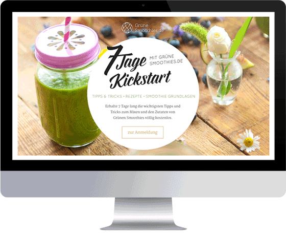 green smoothies kickstart screen Layout Webdesign Mockup smoothie natural Food  organic raw blender Vitamix landingpage