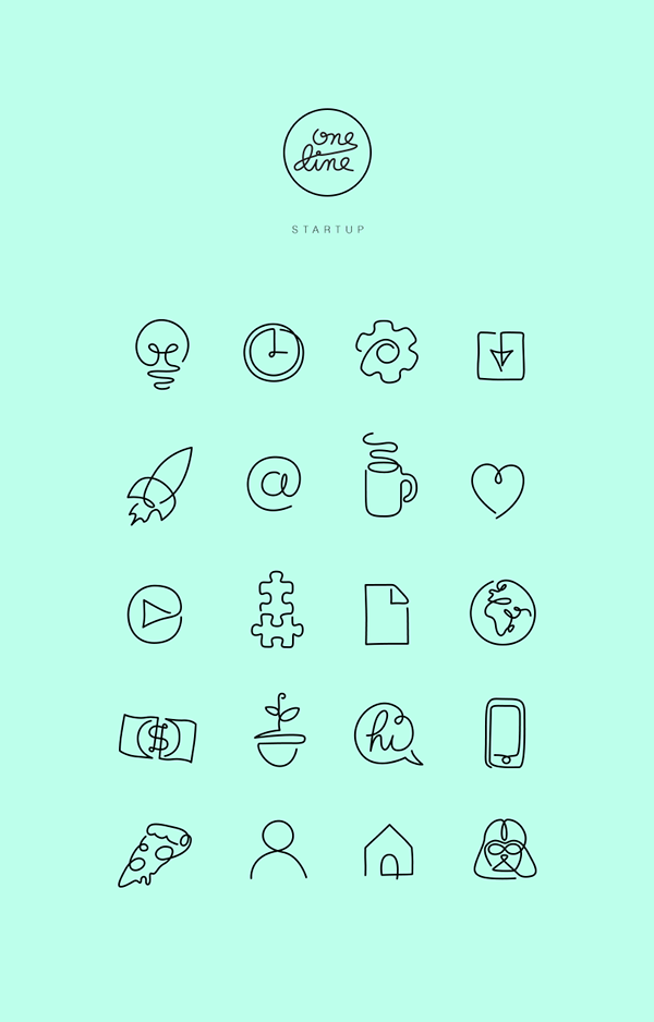 One line - Startup icons