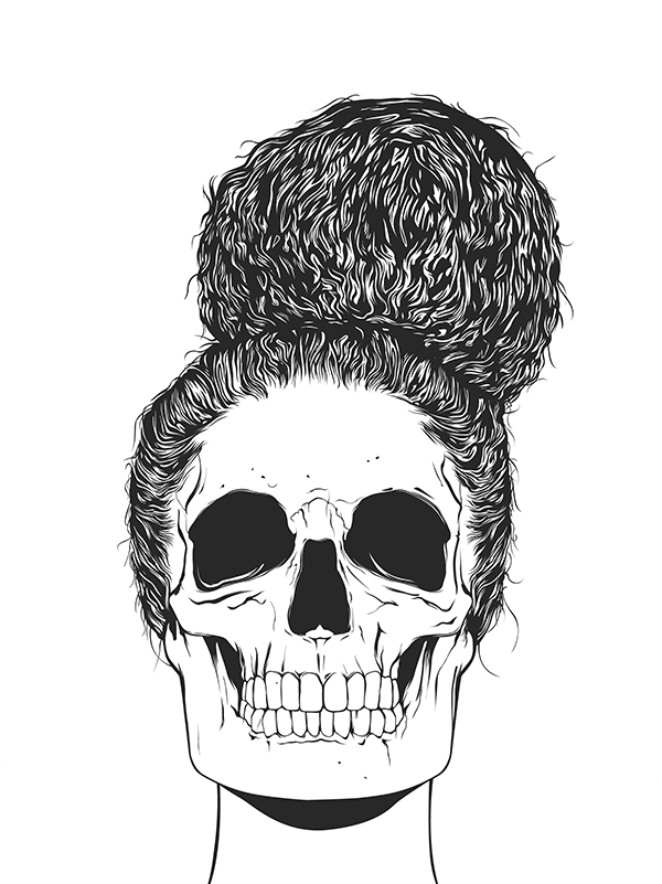 gaksdesigns gaks designs skull girls Illustrator vector skull vector art design gaks gerrel saunders Intuos hair