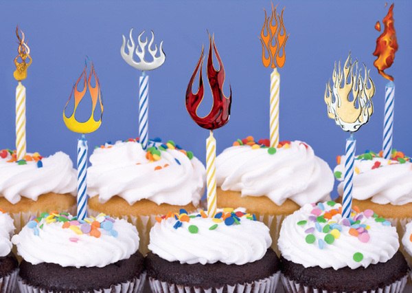 concept Harley-Davidson motorcycles cupcakes photoshop candles birthday card Flames fire Photo Manipulation 