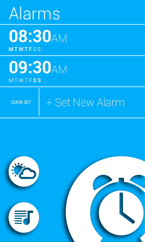 android alarm clock Rooster Fun wake up sleep time weather