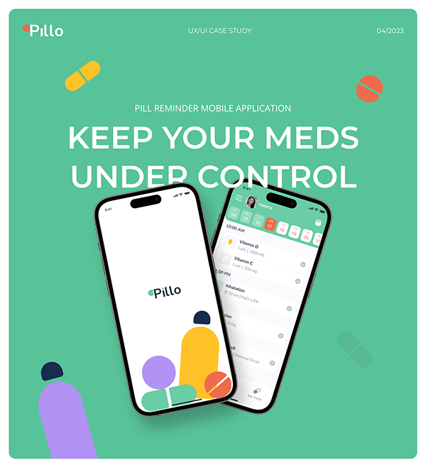 Pillo | Pill reminder mobile app UX/UI case study