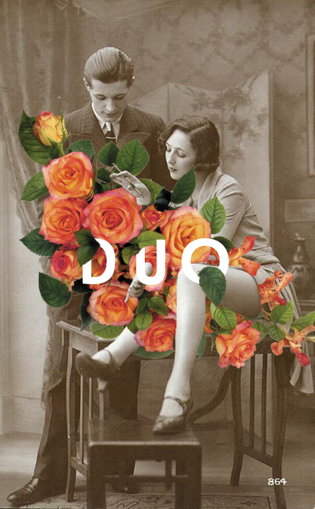 duo couple Two Flowers casal girl boy collage graphic design