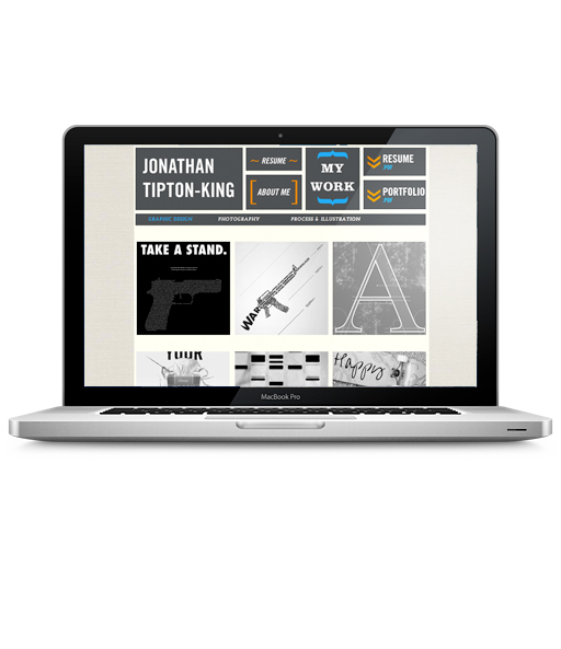 jonathan tipton-king personal portfolio site Web design