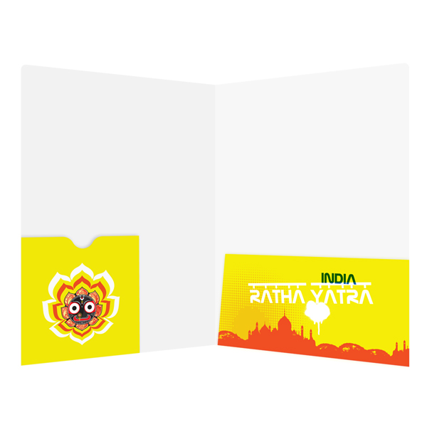 India Ratha Yatra ratha yatra presentation folder pocket folder free Illustrator template design vector Hindu festival flyer business card