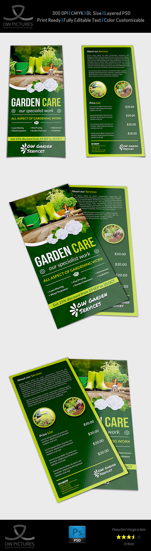 Garden Services Flyer Template DL Size Vol.23 on Behance Within Mowing Flyer Template