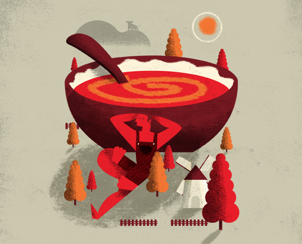 dsgn daniele simonelli recipe texture spain Gazpacho summer illustrated recipe vector Hot red bobos cooking cook Food 