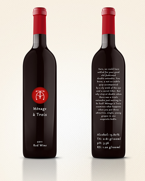 Menage a Trois Wine Logo Redesign