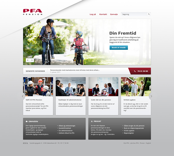 PFA pension corporate Interface clean White