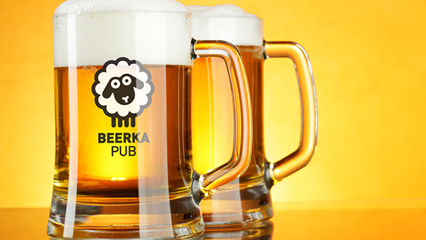 beer pub identity design sheep restaurant logo