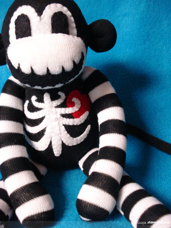 sock monkey toy doll skeleton Sock Doll