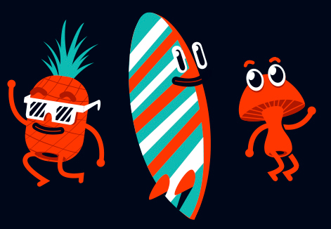 newfren monsters tee tshirt design skate LONGBOARD Surf characters logo apparel FivePanel Clothing streetwear Urban