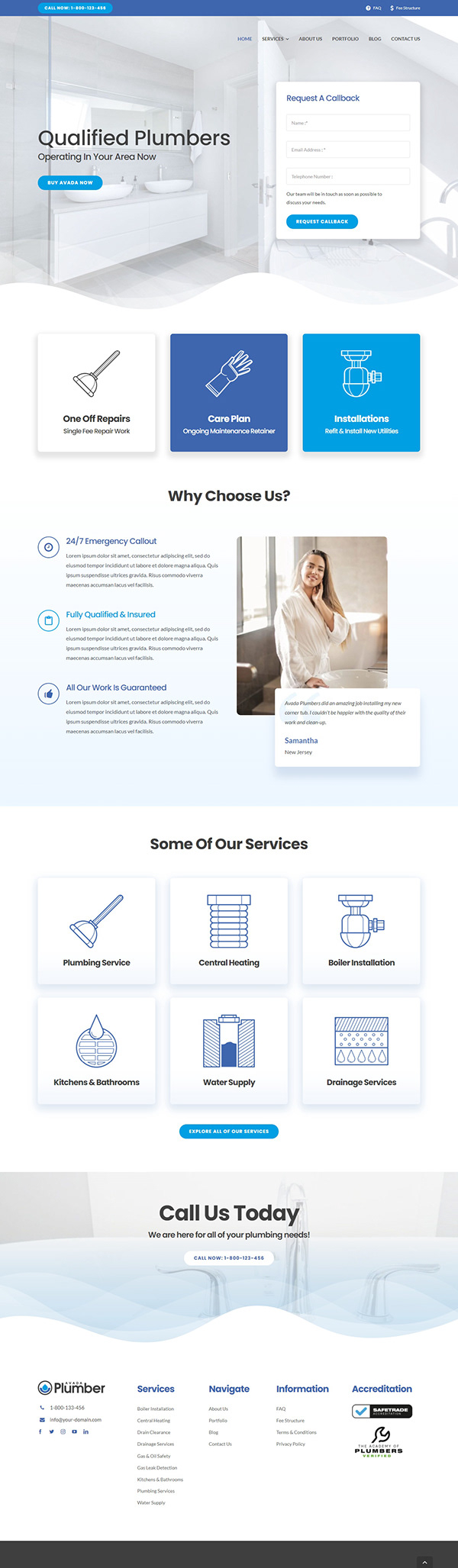 Plumber Service Website Design (WordPress)