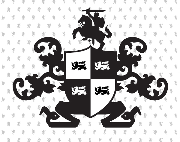 Opentype dingbat heraldry coat of arms Shields beast lion knight banner