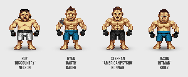 UFC Pixel art pixel MMA characters martial art fight nintend SEGA Retro game  retro game