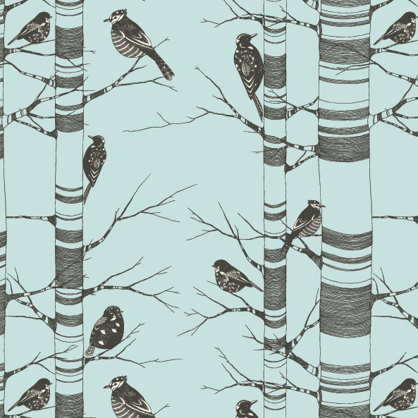 pattern Repeat Pattern  Surface pattern surface deoration birds plants trees Flowers woodland forest Textiles
