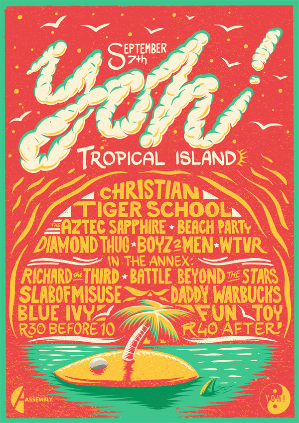gig poster poster Event Poster band poster Island Tropical Sun sunset