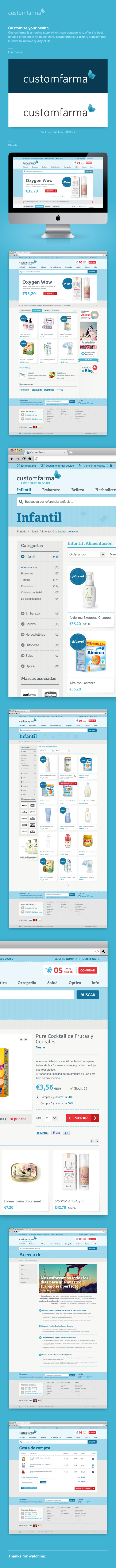 customfarma health care parapharmacy dietary supplements Website Layout identity e-commerce online store logo user interface user experience