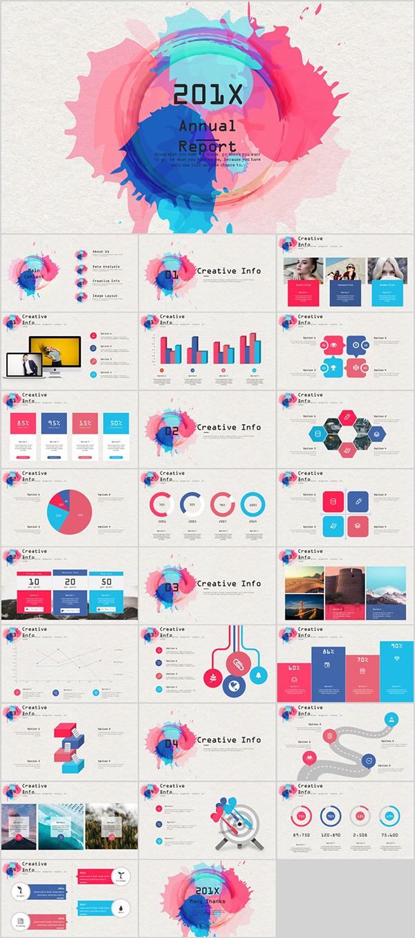 27+ Colorful annual report charts PowerPoint template on Behance