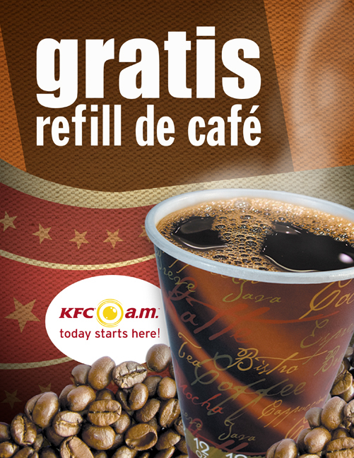 KFC restaurant Fast food breakfast banners table tents p.o.p. Murals
