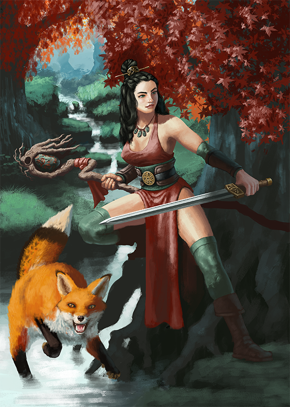 fantasy cover girl druid FOX
