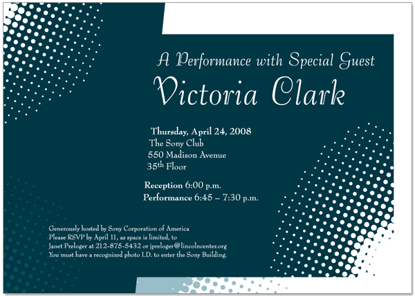 Victoria Clark victoria Clark Invitation lincoln center lincoln center corporate Fund Corporate Fund