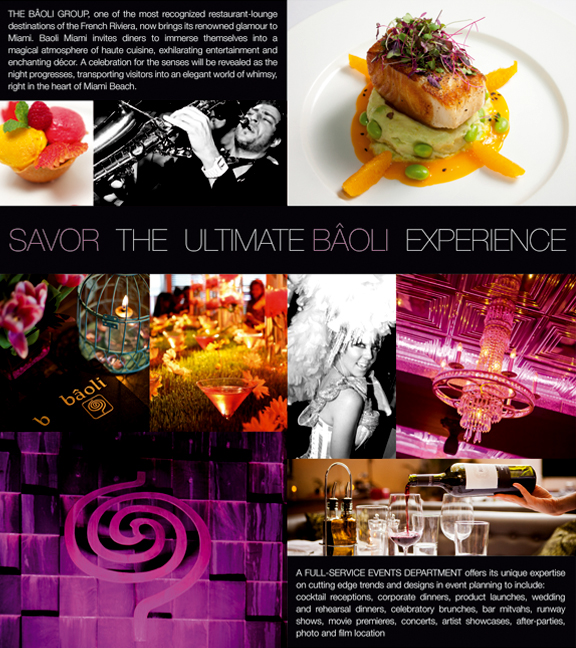 restaurant BAOLI miami miami beach flyer logo club French cuisine Food 