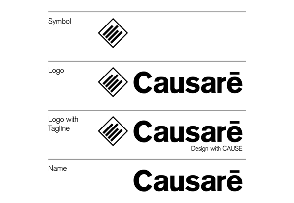 causare identity notebooks sketchbook business card letterhead envelope tshirt labels