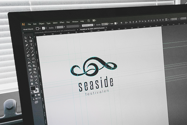 brand logo design band artist festival concept idea Music Festival Stage Seaside