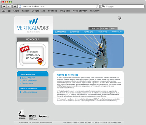 vertical Work  design corporate Web site