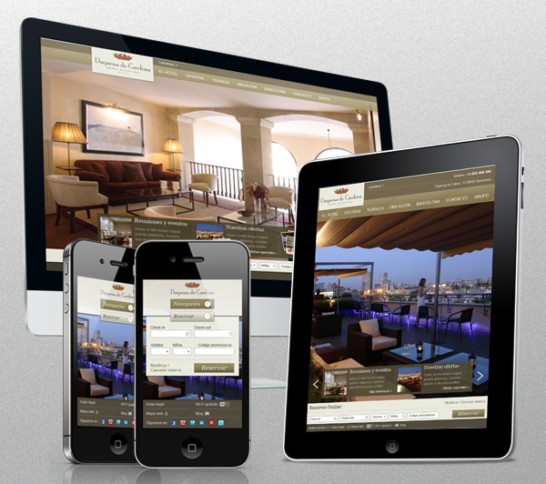 Responsive Design  tablet  mobile  hotel  web hotel website Duquesa de Cardona Theme  plantilla