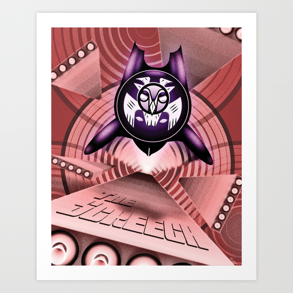owl Hero Character figure red purple vector poster Illustrator comic