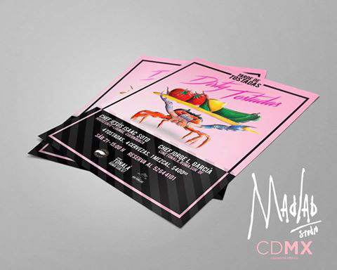 Food  kitchen design pink flyer