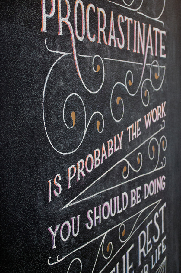 Jessica Hische lettering type design procrastination CCAD dangerdust chalk Chalk art Chalkboard