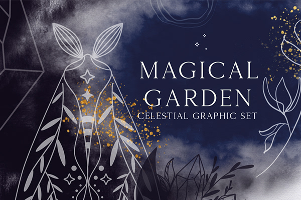 Magical garden. Celestial collection