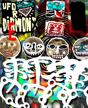 weird collage low fidelity ugly toons