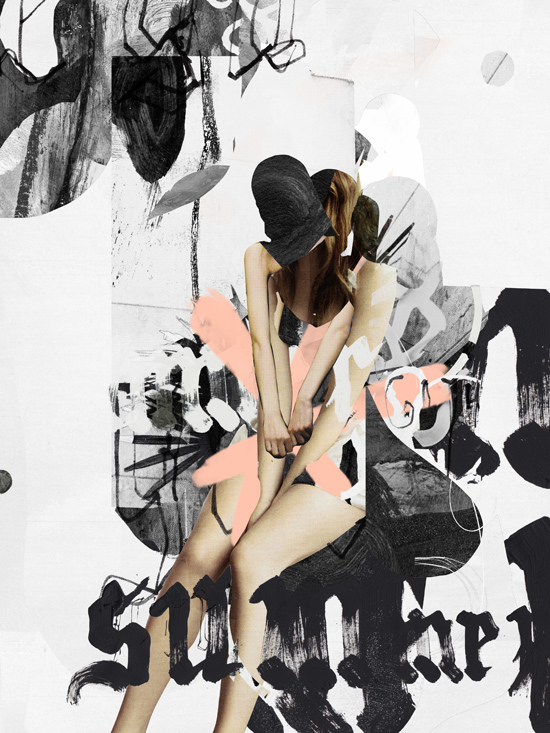 collage art artwork modern Fashion  abstract cut woman poster editorial