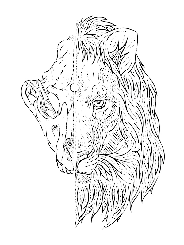 type band demon hunter extremist lion line text design poster texture animal skull print metal