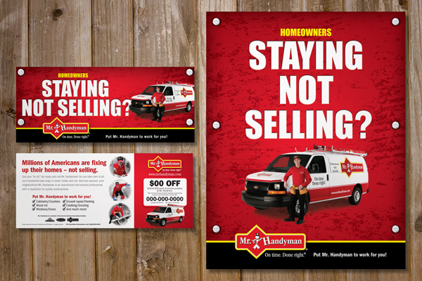 Mr. Handyman My Handyman franchise Print Advertisements advertisements national On time Done right convention