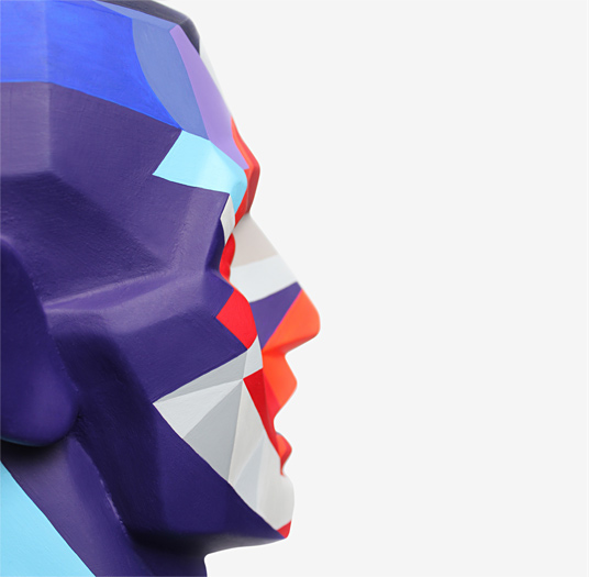 sculpture comics geometry poligons face SuperHero