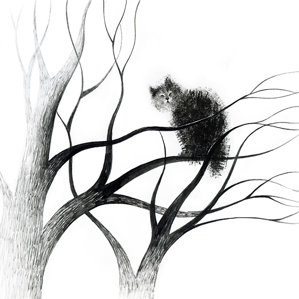 cats on trees on Behance