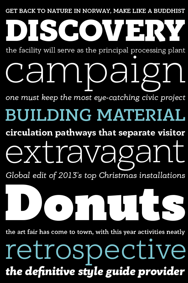 bague font family slab Parachute specimen Corporate Identity campaigns applications print text titles package