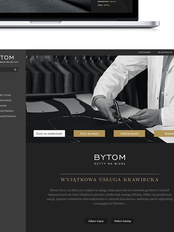 Bytom e-commerce eshop shop store suit elegant jacket Style Responsive rwd design web-design tailor