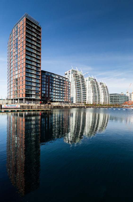 BBC media city manchester UK england water city cityscape architecture