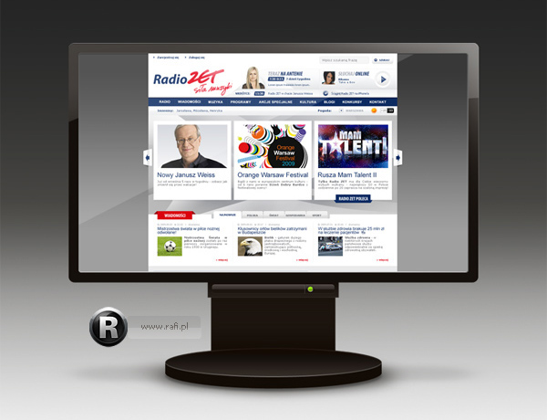 Webdesign redesign RadioZET RadioZET.pl www Radio Radio Station polish Web Entertainment media Zet portal