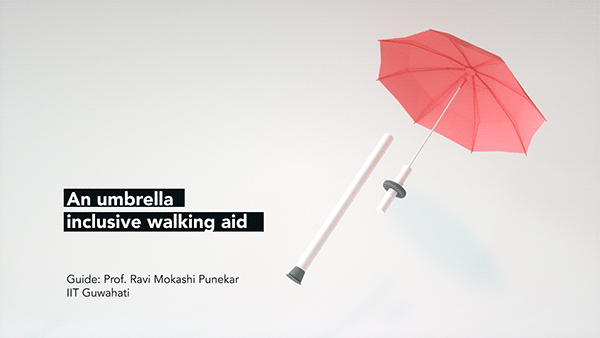 An Umbrella Inclusive Walking Aid