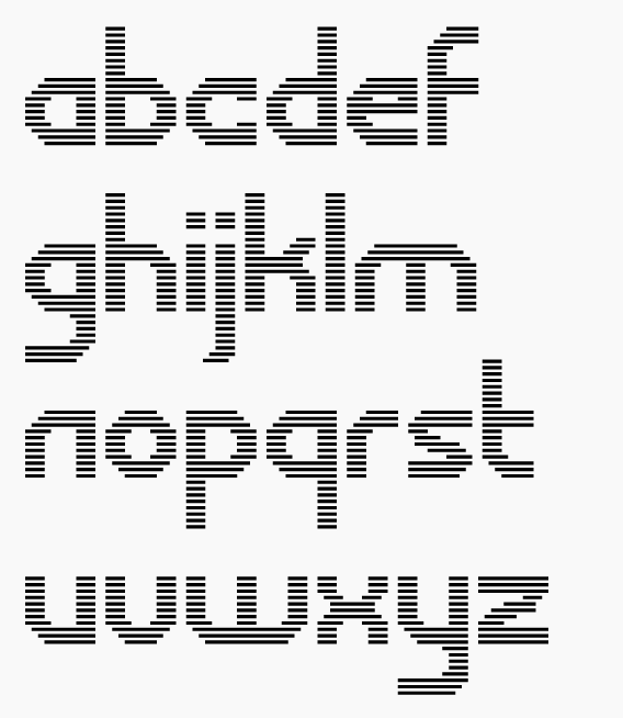 snhussain font freefont typedesign IBM lines blinds blind typefaces type Display fontstruct mechanical line Pakistan