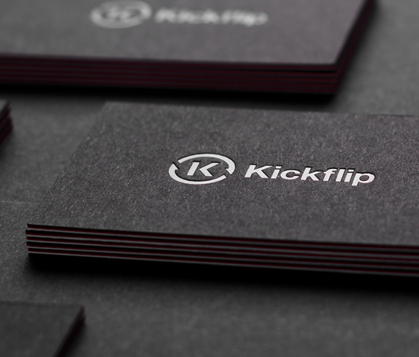 kickflip Experience identity minimal design studio wedothetrick Responsive mobile Interface UI ux print Business Cards Stationery