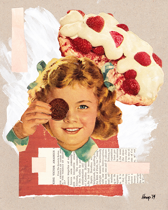 collage Food  surrealism baking Sweets commercial commission vintage Retro